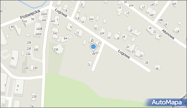 Wrocław, Ługowa, 19, mapa Wrocławia