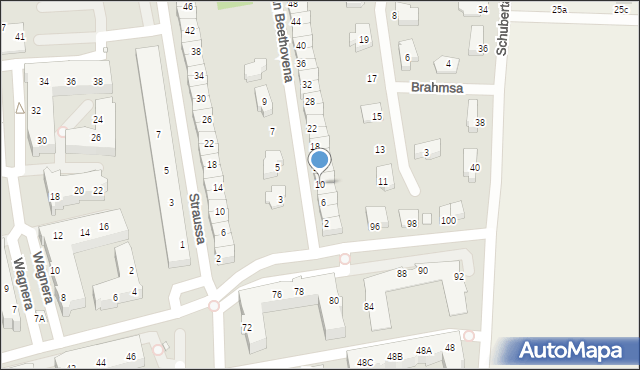 Wrocław, Ludwiga van Beethovena, 10, mapa Wrocławia