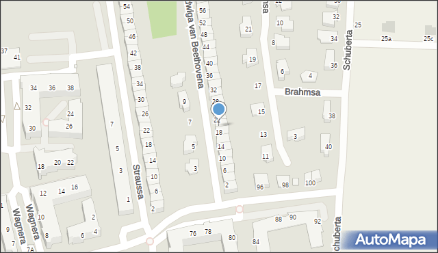 Wrocław, Ludwiga van Beethovena, 20, mapa Wrocławia