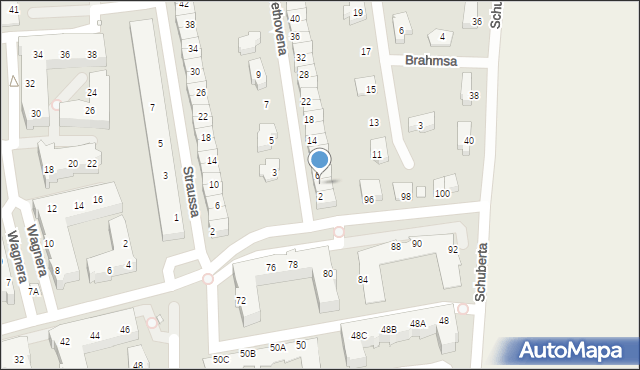 Wrocław, Ludwiga van Beethovena, 4, mapa Wrocławia