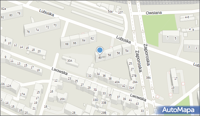 Wrocław, Lubuska, 60, mapa Wrocławia