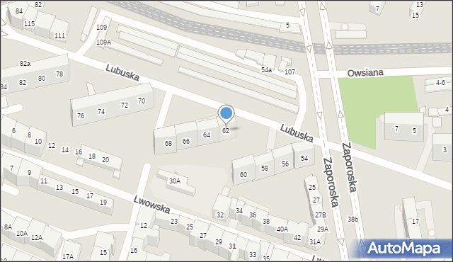 Wrocław, Lubuska, 62, mapa Wrocławia