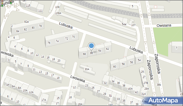 Wrocław, Lubuska, 66, mapa Wrocławia