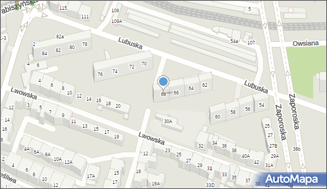 Wrocław, Lubuska, 68, mapa Wrocławia