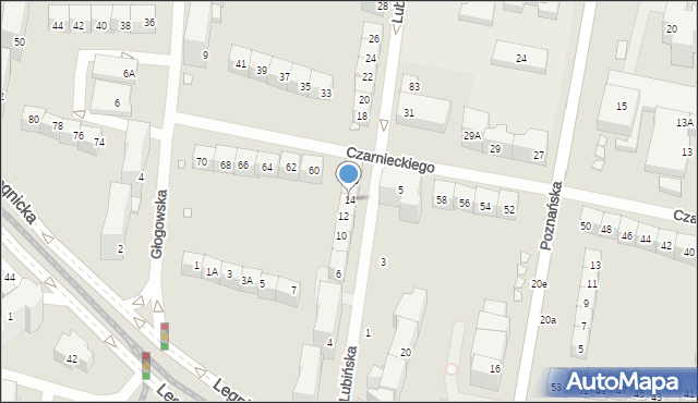 Wrocław, Lubińska, 14, mapa Wrocławia