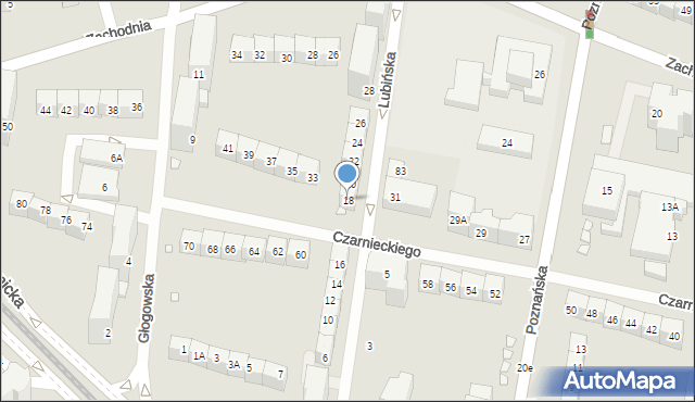 Wrocław, Lubińska, 18, mapa Wrocławia