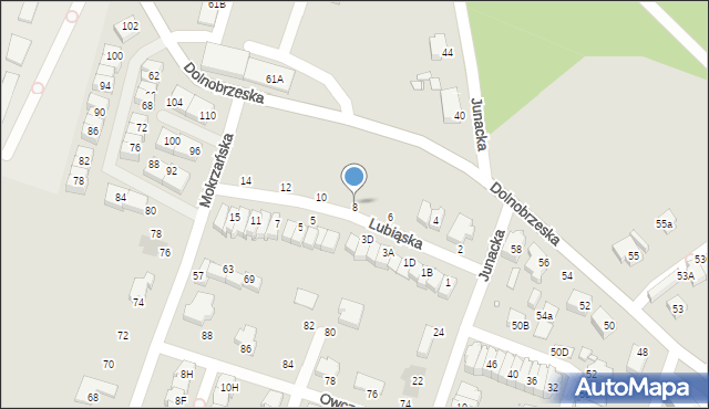 Wrocław, Lubiąska, 8, mapa Wrocławia