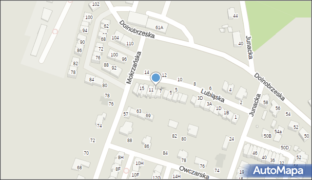 Wrocław, Lubiąska, 9, mapa Wrocławia