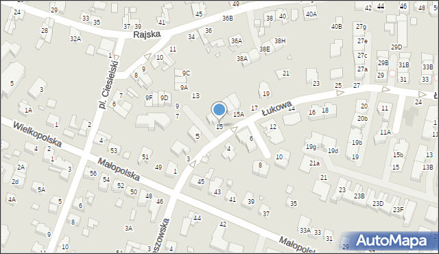 Wrocław, Łukowa, 15, mapa Wrocławia