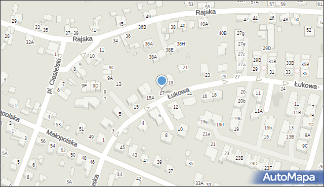 Wrocław, Łukowa, 17, mapa Wrocławia