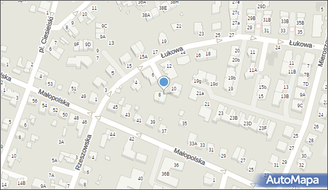 Wrocław, Łukowa, 8A, mapa Wrocławia