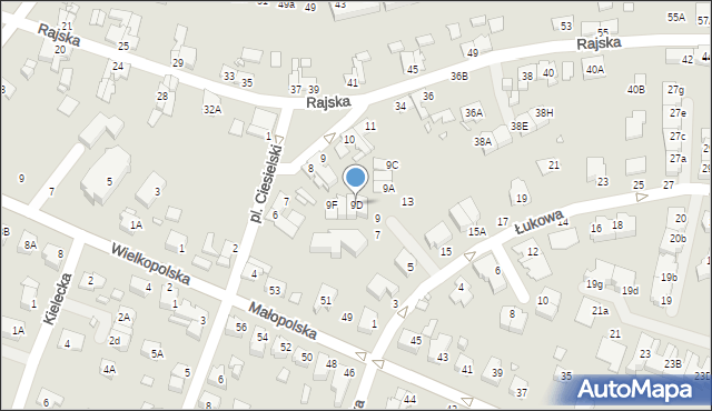 Wrocław, Łukowa, 9D, mapa Wrocławia