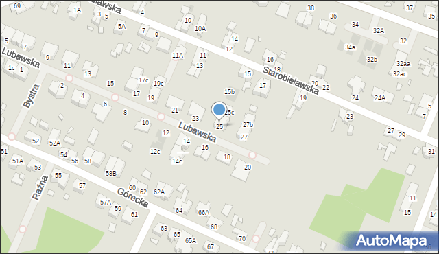 Wrocław, Lubawska, 25, mapa Wrocławia