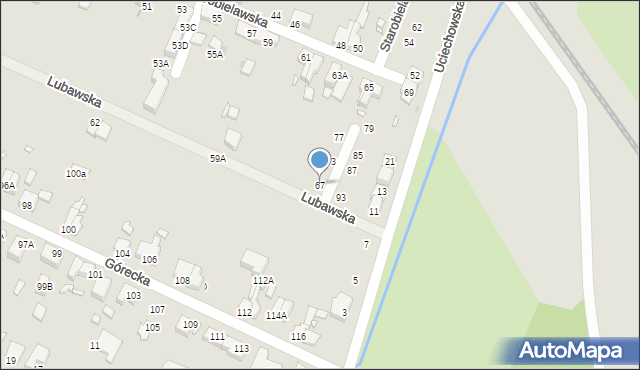 Wrocław, Lubawska, 67, mapa Wrocławia
