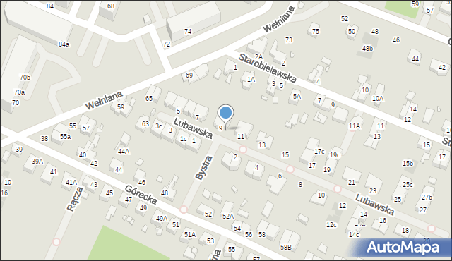 Wrocław, Lubawska, 9a, mapa Wrocławia