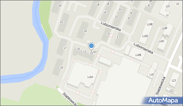 Wrocław, Lubomierska, 11, mapa Wrocławia