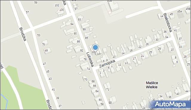 Wrocław, Lubelska, 83A, mapa Wrocławia