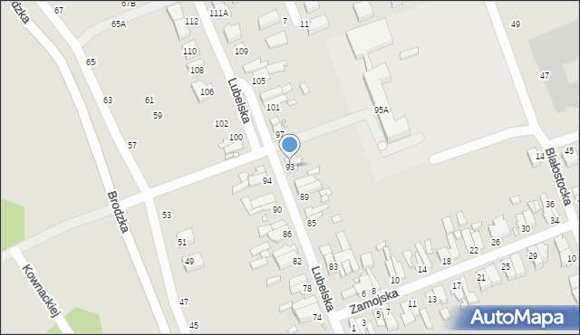 Wrocław, Lubelska, 93, mapa Wrocławia