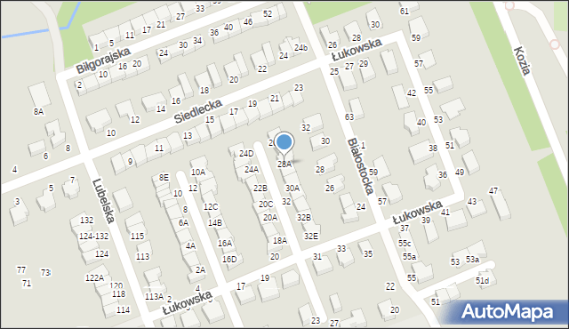 Wrocław, Łukowska, 28A, mapa Wrocławia