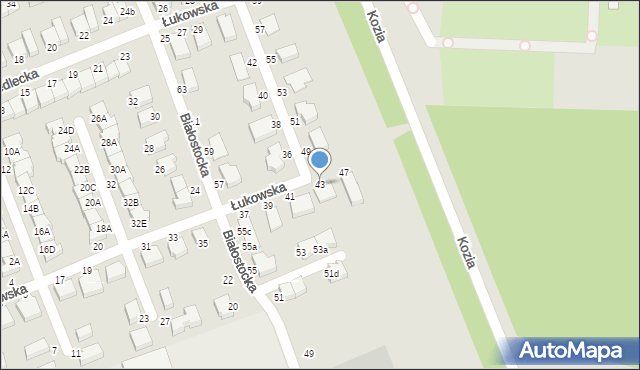 Wrocław, Łukowska, 43, mapa Wrocławia