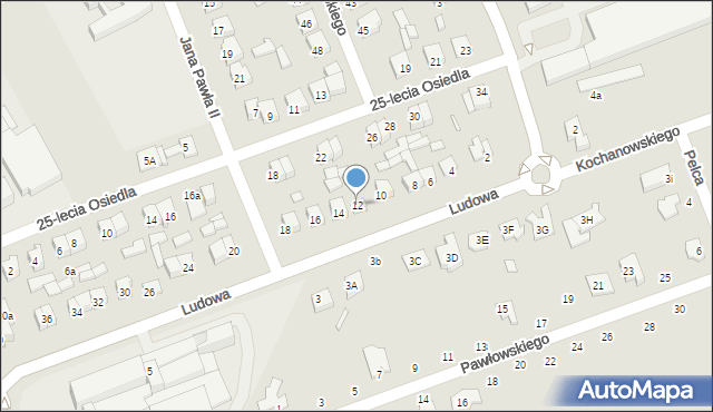 Wysokie Mazowieckie, Ludowa, 12, mapa Wysokie Mazowieckie