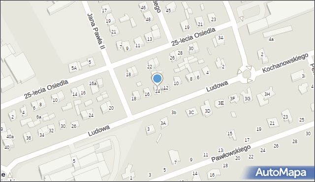 Wysokie Mazowieckie, Ludowa, 14, mapa Wysokie Mazowieckie
