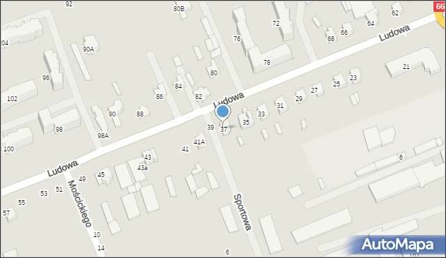 Wysokie Mazowieckie, Ludowa, 37, mapa Wysokie Mazowieckie