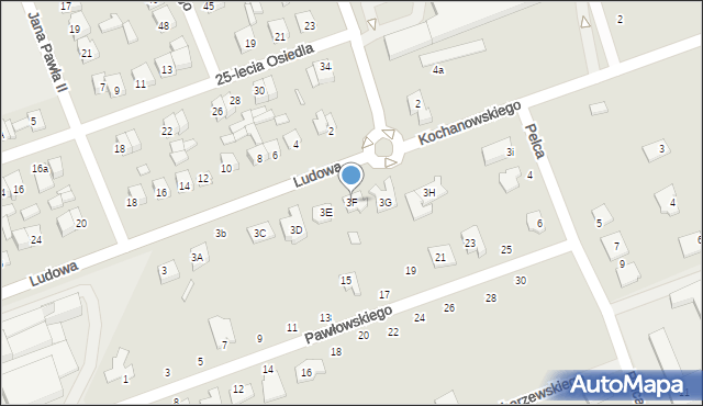 Wysokie Mazowieckie, Ludowa, 3F, mapa Wysokie Mazowieckie