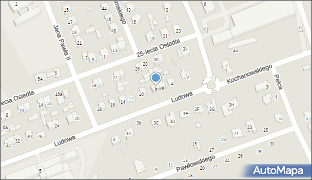 Wysokie Mazowieckie, Ludowa, 8, mapa Wysokie Mazowieckie