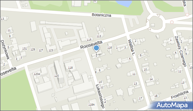 Zabrze, Łukasińskiego Waleriana, mjr., 2, mapa Zabrza