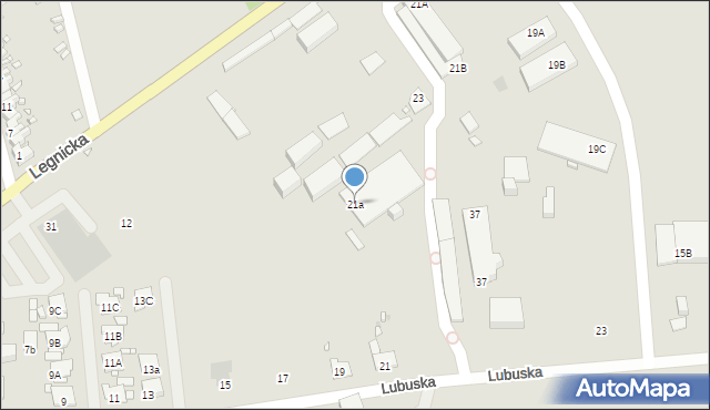 Zabrze, Lubuska, 21a, mapa Zabrza