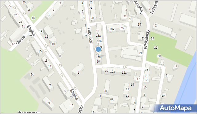 Żagań, Lubuska, 16a, mapa Żagań