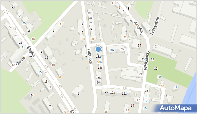 Żagań, Lubuska, 18a, mapa Żagań