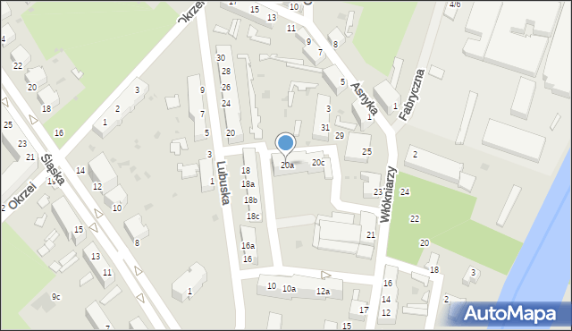 Żagań, Lubuska, 20a, mapa Żagań