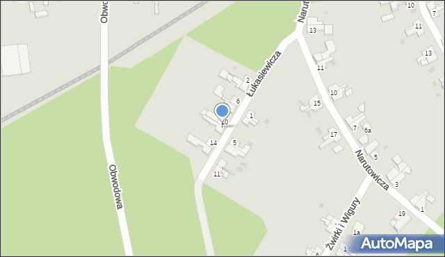 Żagań, Łukasiewicza, 12, mapa Żagań