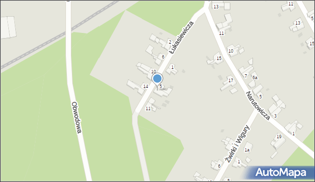 Żagań, Łukasiewicza, 7, mapa Żagań