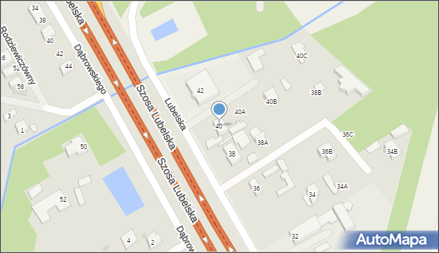 Zakręt, Lubelska, 40, mapa Zakręt