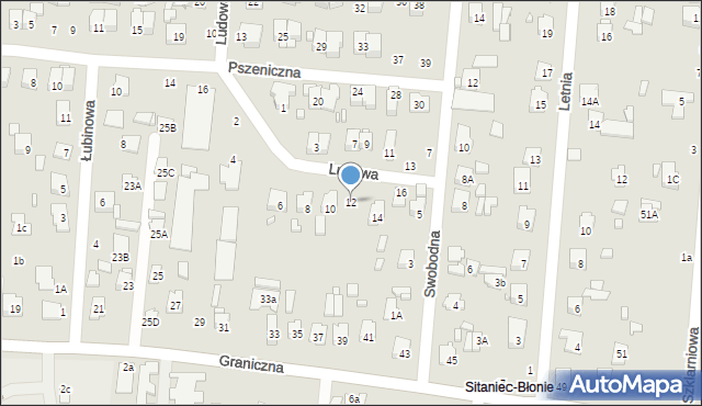 Zamość, Ludowa, 12, mapa Zamościa