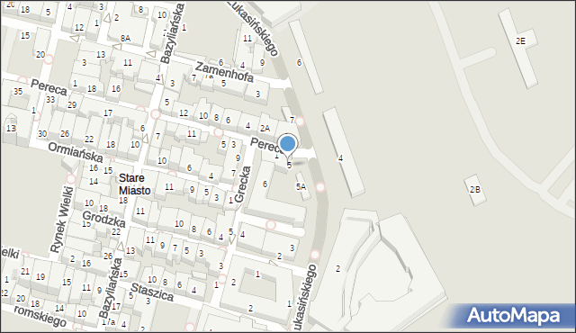 Zamość, Łukasińskiego Waleriana, mjr., 5, mapa Zamościa