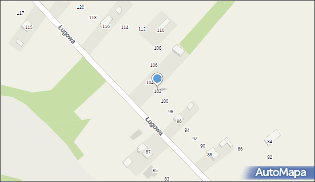 Zarzecze, Ługowa, 102, mapa Zarzecze