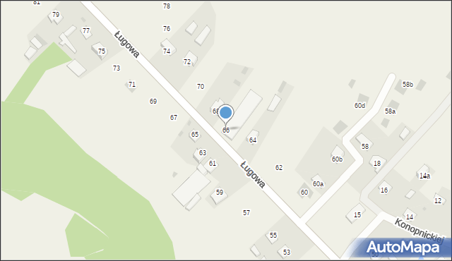 Zarzecze, Ługowa, 66, mapa Zarzecze