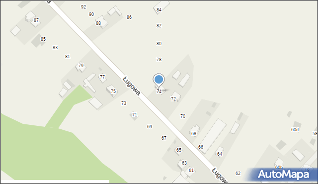 Zarzecze, Ługowa, 74, mapa Zarzecze