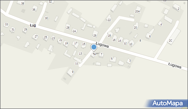 Zarzecze, Ługowa, 7A, mapa Zarzecze