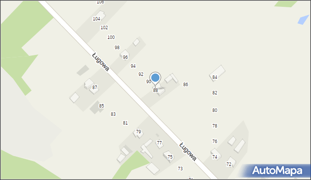 Zarzecze, Ługowa, 88, mapa Zarzecze