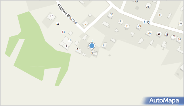 Zarzecze, Ługowa Boczna, 5, mapa Zarzecze
