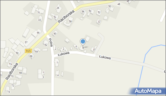 Zawada Książęca, Łukowa, 8, mapa Zawada Książęca