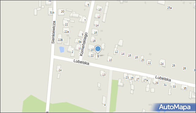Zelów, Lubelska, 8, mapa Zelów