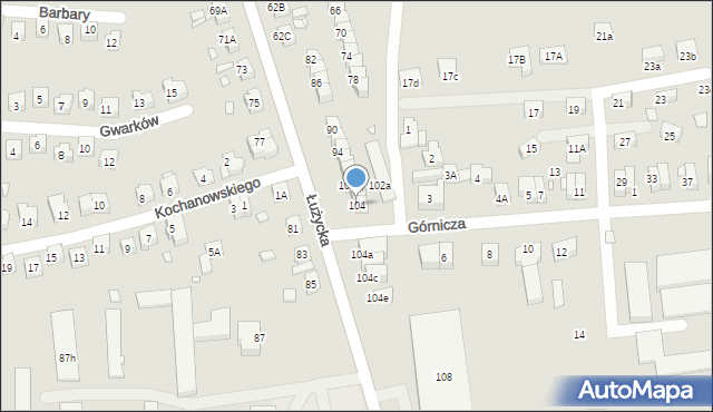 Zgorzelec, Łużycka, 104, mapa Zgorzelec