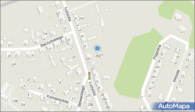 Zgorzelec, Łużycka, 20A, mapa Zgorzelec