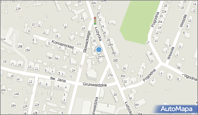 Zgorzelec, Łużycka, 27, mapa Zgorzelec